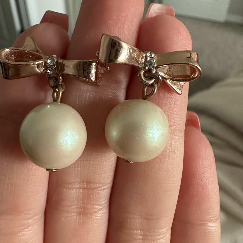 Rose gold Kate Spade earrings